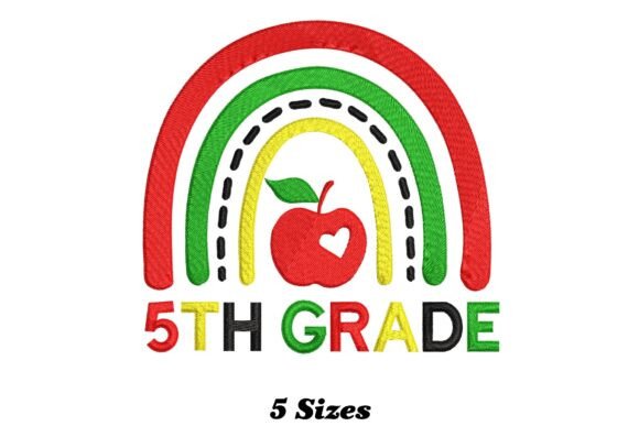 5th Grade Rainbow Embroidery Design