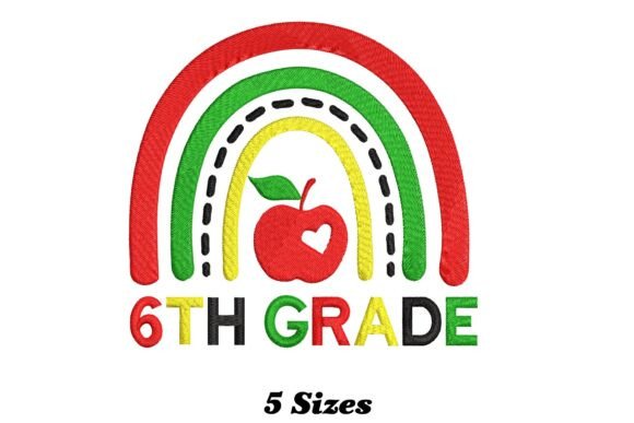 6th Grade Rainbow Embroidery Design