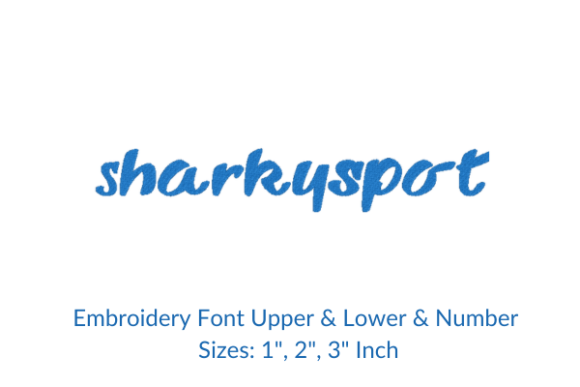Sharky Sport Font Embroidery Design